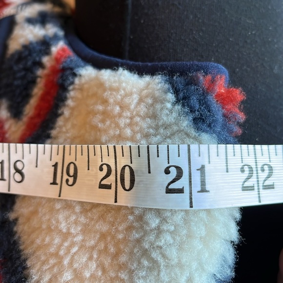 EXC🔥 Patagonia Retro-X VEST Women’s L Brass Hawk Smoulder Blue Sherpa Deep Pile - Picture 7 of 14